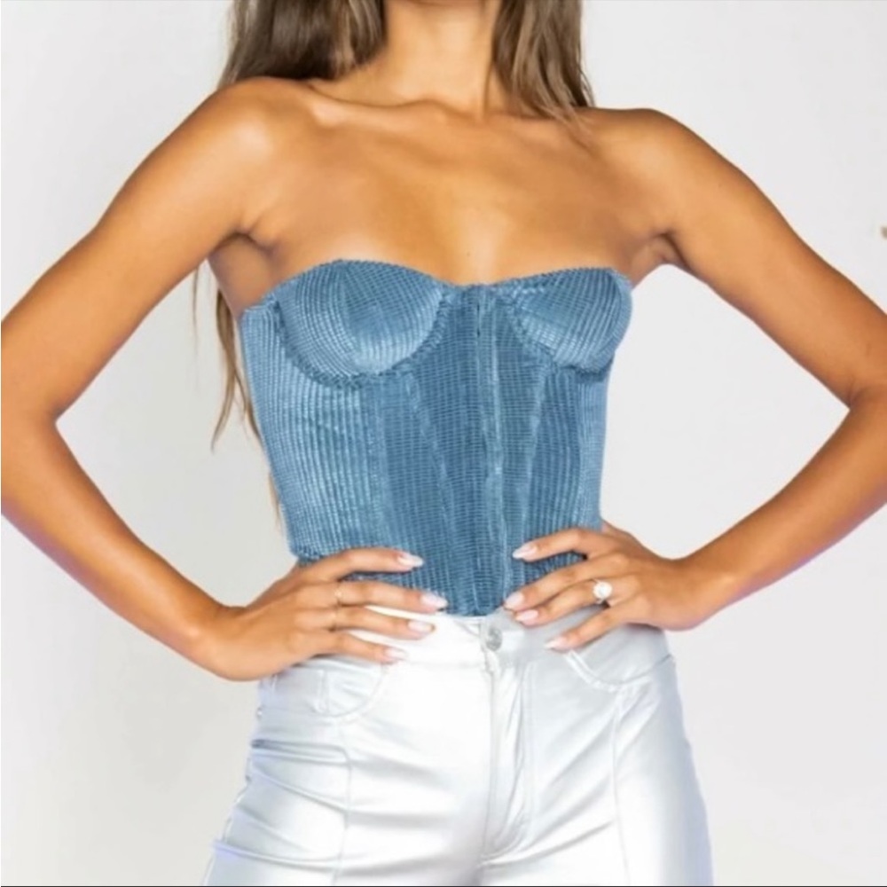 Urban Outfitters velvet waffle corset